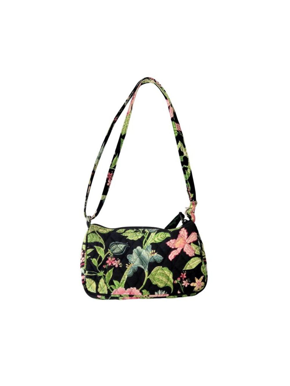 Vera Bradley Black Botanica Small Cross Body or Shoulder Bag